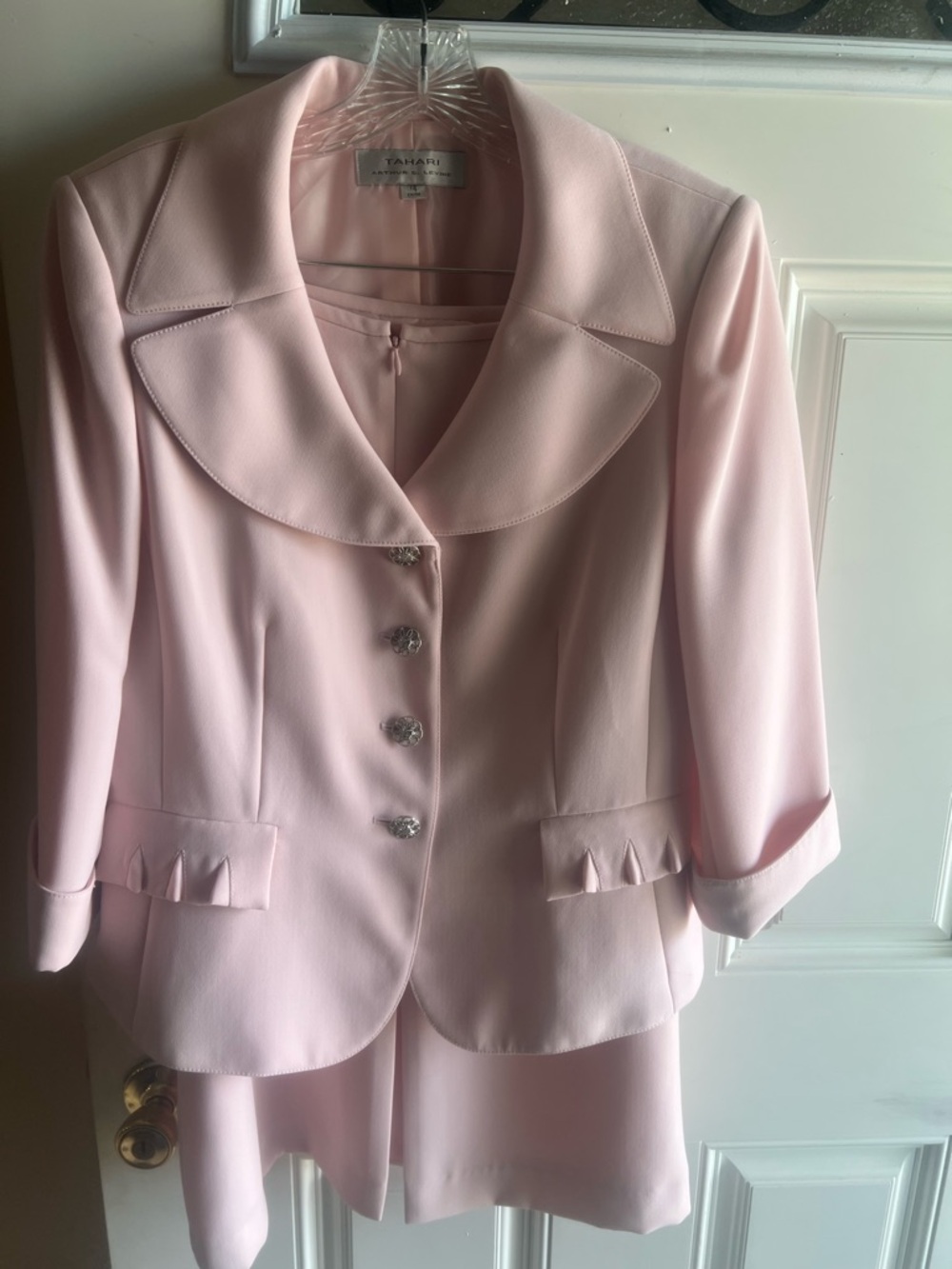 Tahari Pale Pink Women's Skirt Suit Set